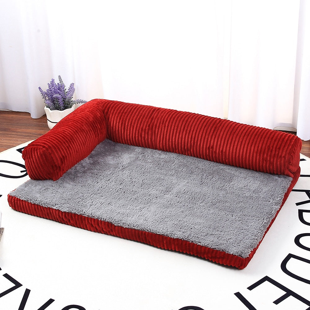 Pet Dog Sofa Bed Soft Mermory Foam Dog Beds With Pillow Puppy Kennel L Shaped Sofa Couch Bed For Big Dogs