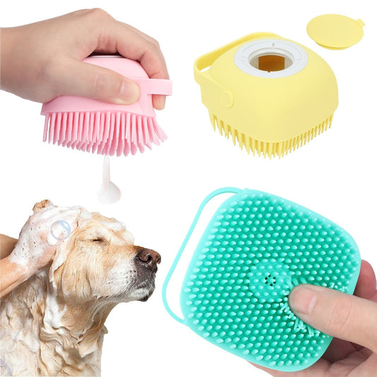 Pet Dog Shampoo Dispenser & Massaging Brush