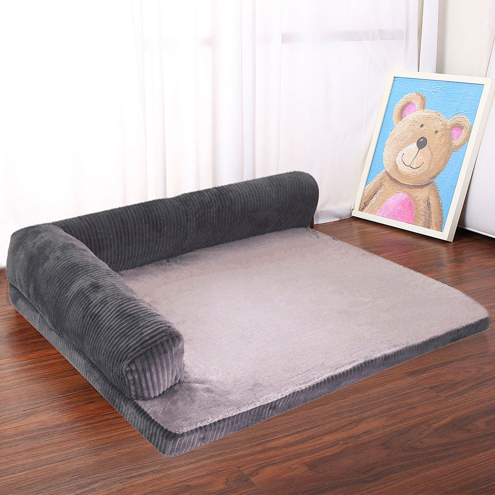 Pet Dog Sofa Bed Soft Mermory Foam Dog Beds With Pillow Puppy Kennel L Shaped Sofa Couch Bed For Big Dogs