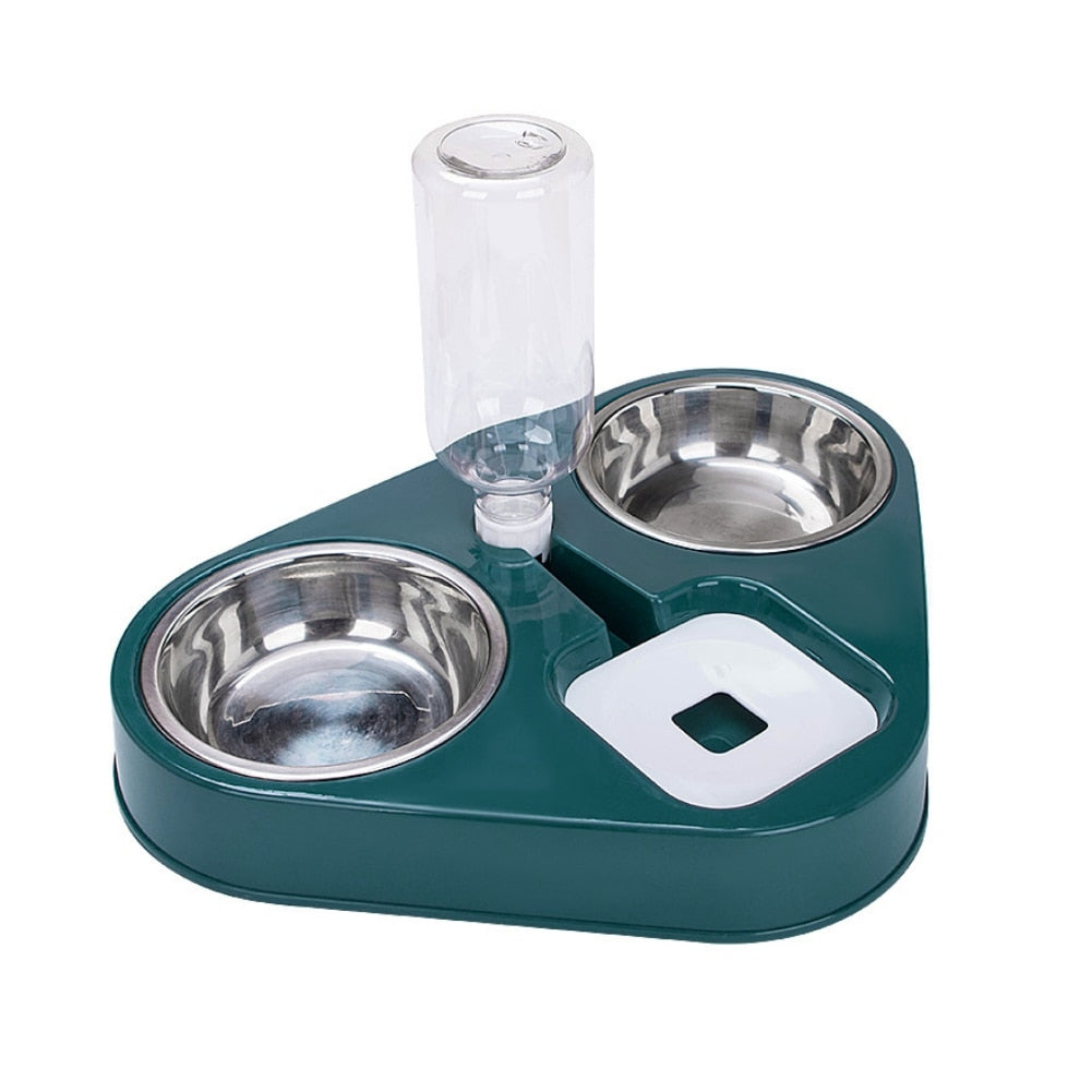 500ML Pet Dog Feeder Bowl With Water Bottle