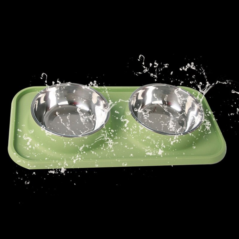 Anti-skidding Pet Dog Double Bowl