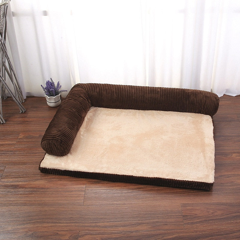 Pet Dog Sofa Bed Soft Mermory Foam Dog Beds With Pillow Puppy Kennel L Shaped Sofa Couch Bed For Big Dogs