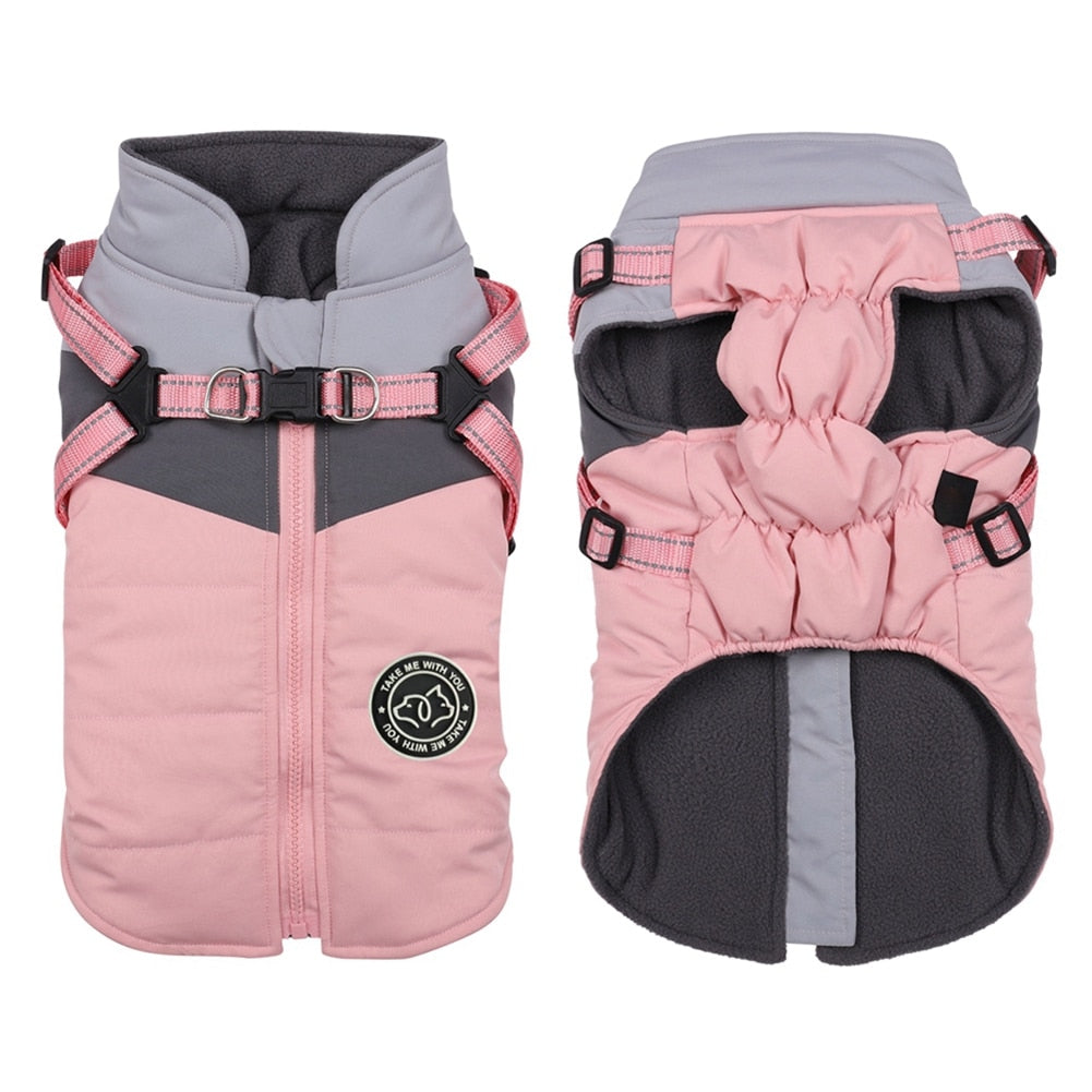 Winter Warm Pet Dog Coat With Harness