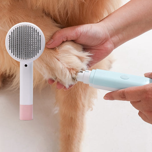 Pet Dog Grooming Brush & Nail Grinder